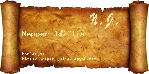 Nepper Júlia névjegykártya